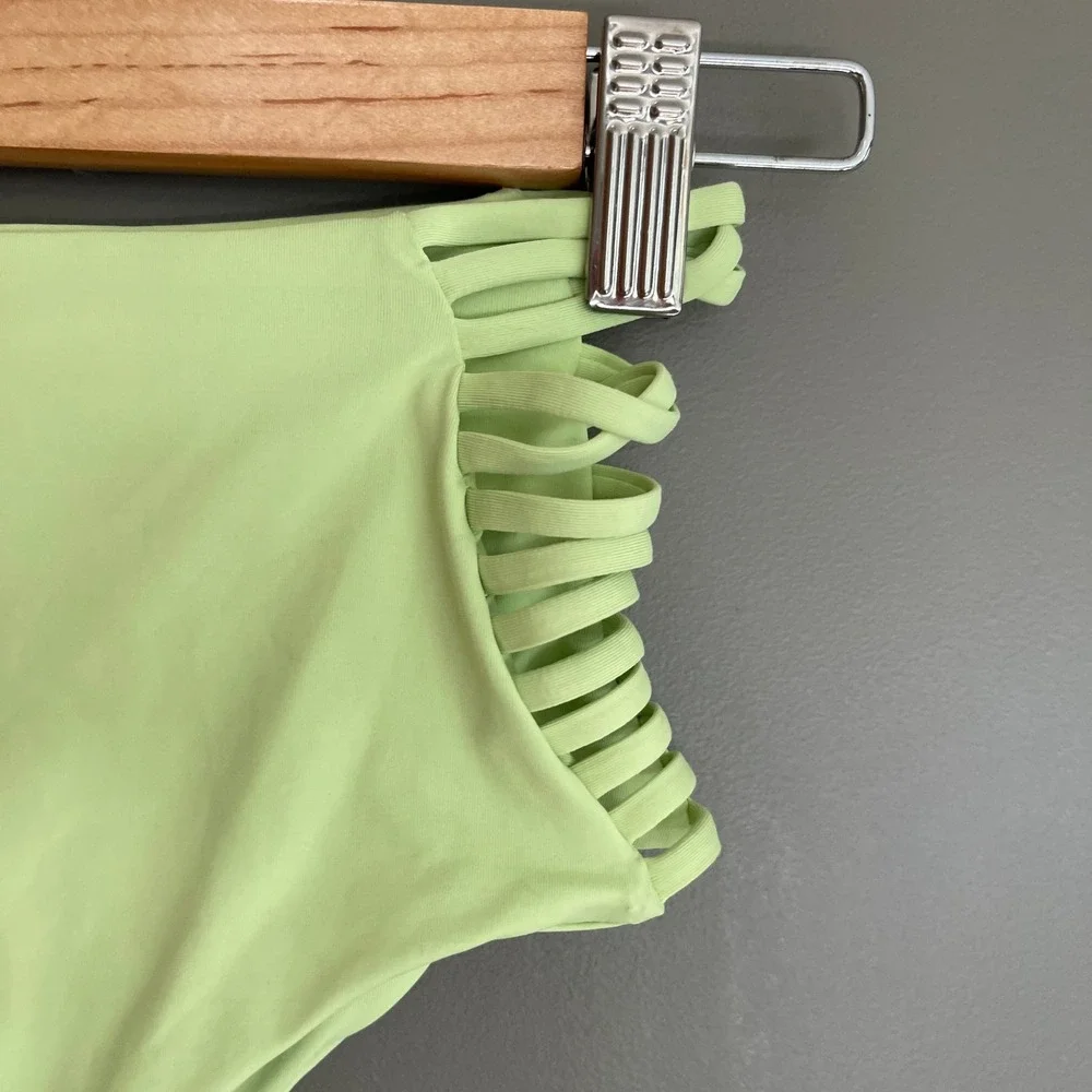 L Space XS‎ Bikini Swimsuit High Waist Cutout Two Piece Yellow Good Fit